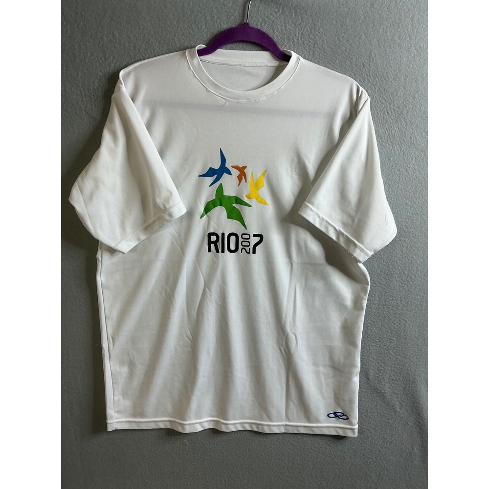 Olympikus‎ Rio 2007 T-Shirt Men's Large Graphic Print Short Sleeve
